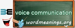 WordMeaning blackboard for voice communication